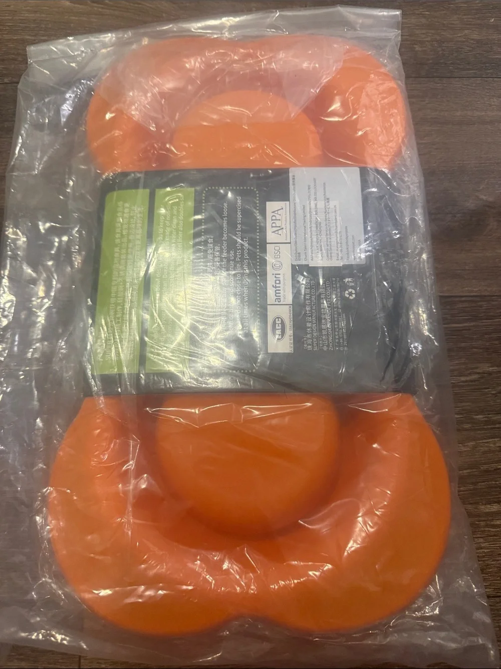 Orange Bone Shape Dual Pet Feeding Bowl Set